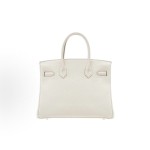 HERMES Birkin 30 Gold Buckle Women\'s Edition 10 Craie Milkshake White